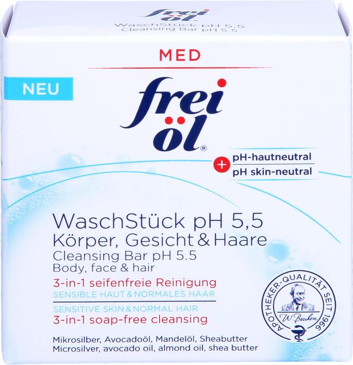 Produktbild Frei Öl WaschStück pH 5,5 für Körper, Gesicht und Haare, 90 g Seifenstück (Flüssigseife)