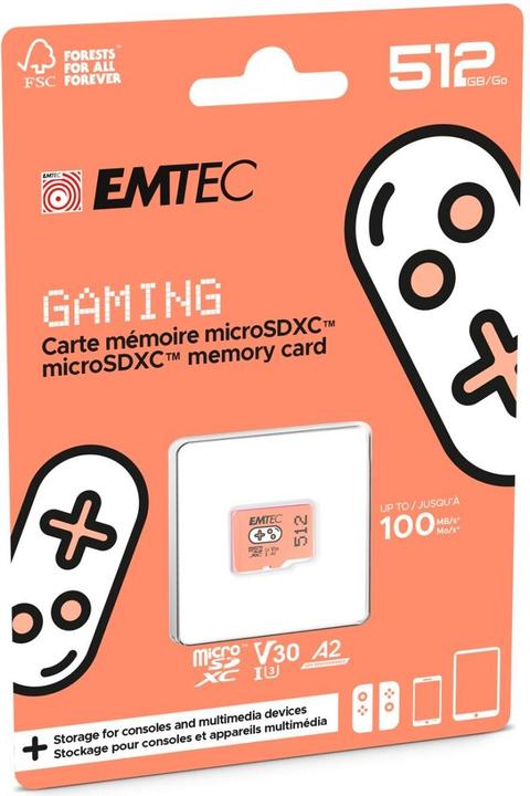 Actual product image Emtec MicroSD Card (512 GB, microSDXC, U3, UHS-I)