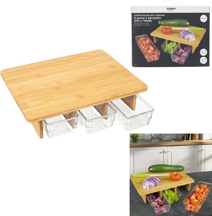 Cook Concept cutting board with 3 compartments