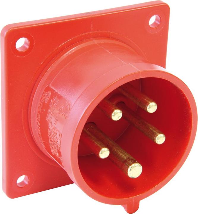 Actual product image PCE 615-7f7 Attachment plug straight 16A 5p 7h IP44 (flange 75x75 - hole spacing 60x60)