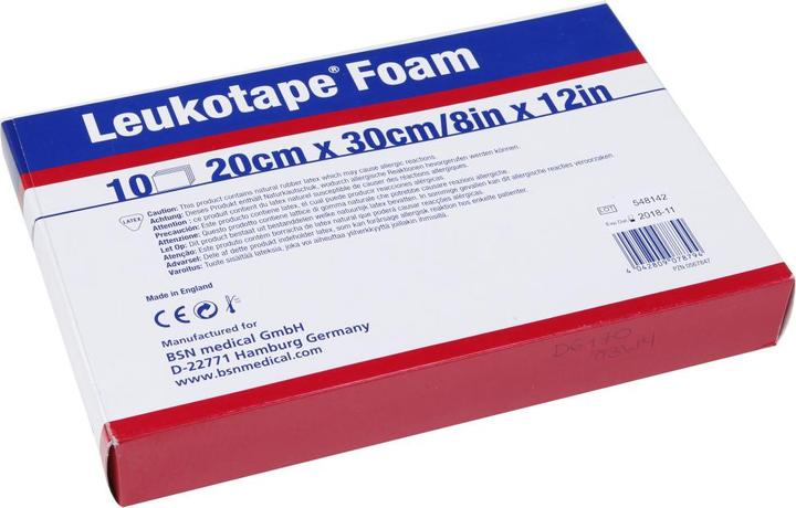 Produktbild BSN Leukotape® Foam 30 x 20 x 0.4 10 Stk weiss (0.30 m)