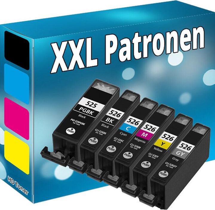 Produktbild Druckfuxx 6x TINTE PATRONEN CHIP für CANON PIXMA MG5350 MG6100 MG6150 MG6250 MG8
