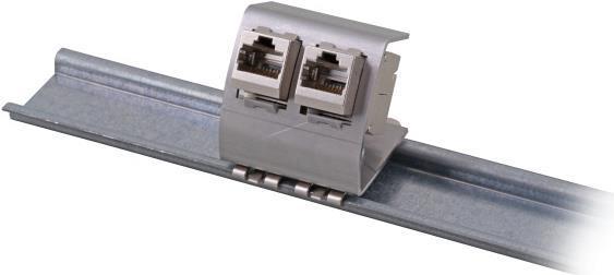 Actual product image EFB Elektronik EFB Keystone module holder for top hat, stainless steel, f. 3xKeystone
