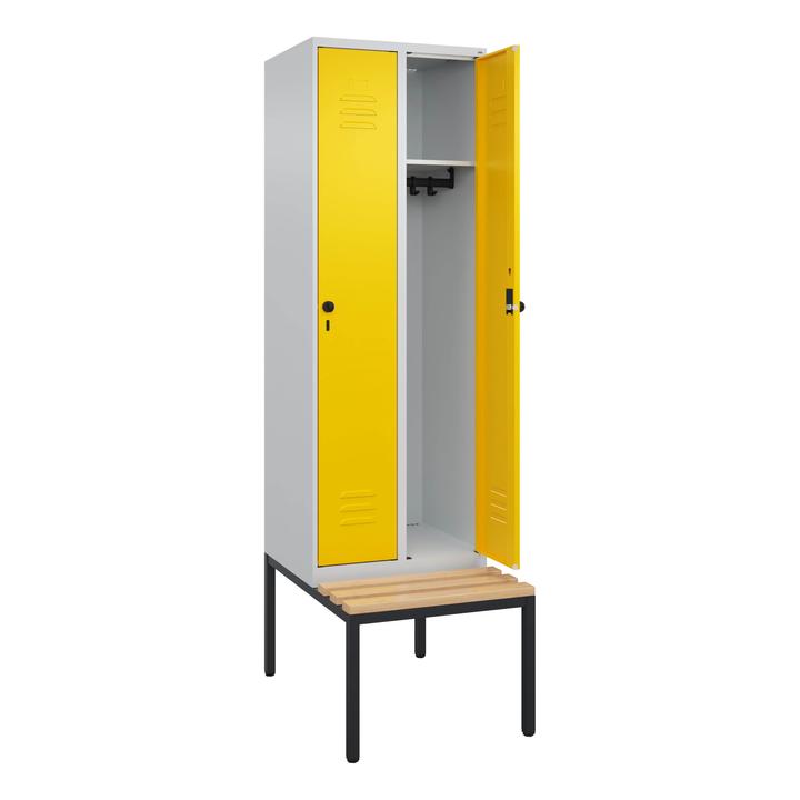 Actual product image C+P Garderobenschrank Classic Plus, Abteilbreite 30 cm, mit Sitzbank (60 cm, 185 cm)