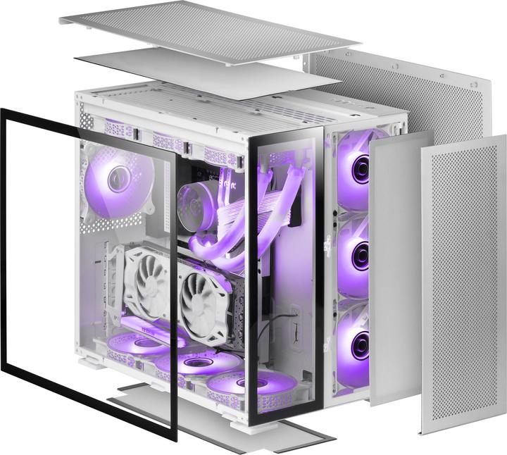 Produktbild Mars Gaming Boitier Moyen Tour E-ATX MC-Nova avec panneaux vitrés (Blanc) (mATX, Mini-ITX, ATX, E-ATX)
