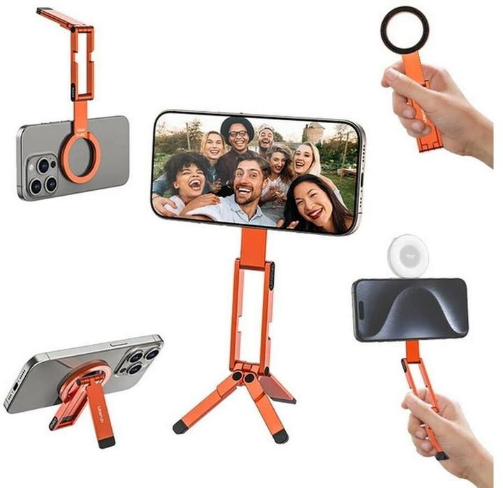 Immagine prodotto Ulanzi MA60 Mini MagSafe-Tripod Foldable - Orange (Materiale sintetico, Metallo)