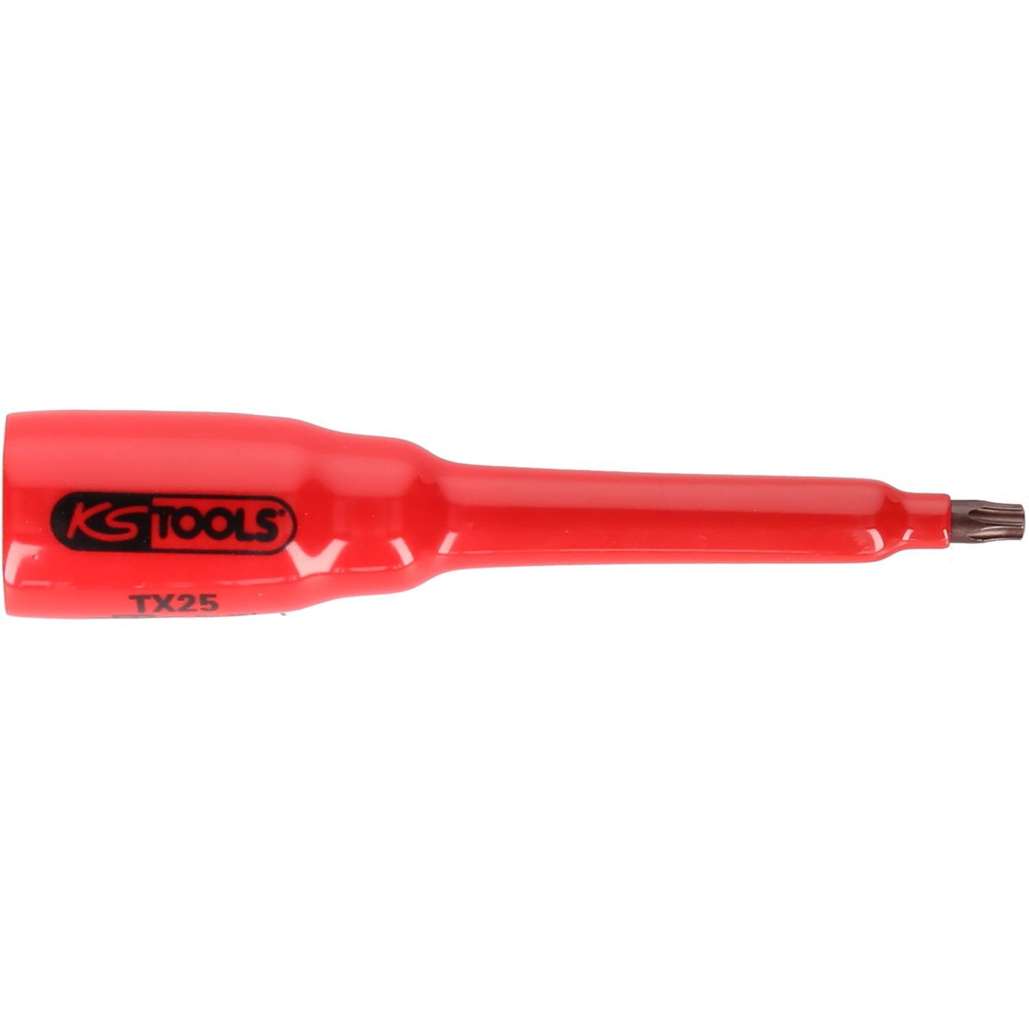 KS Tools, Steckschlüssel + Stecknuss, 3/8" Bit-Stecknuss mit Schutzisolierung für Torx-Schrauben, T40, lang