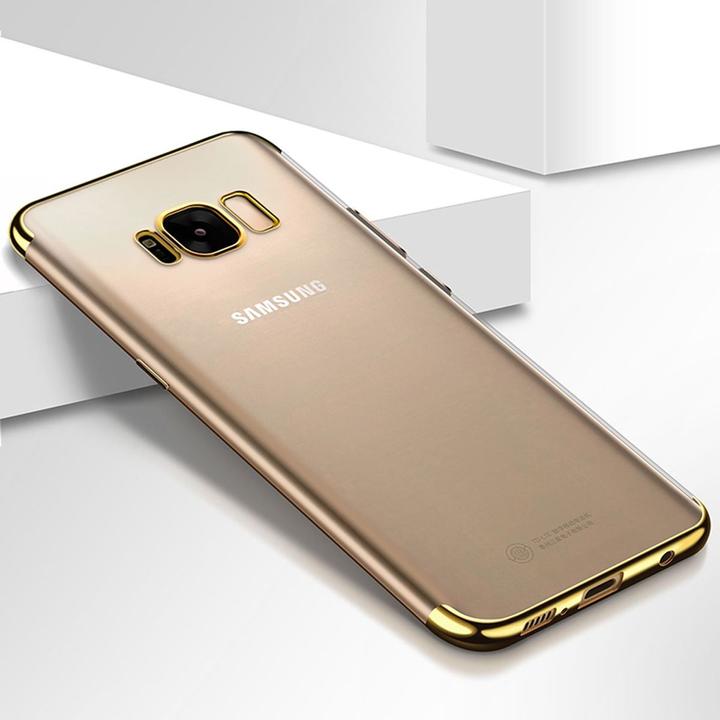 Produktbild König Design Handy Hülle Schutz Case für Samsung Galaxy S7 Durchsichtig Transparent Gold Neu (Samsung Galaxy S7)