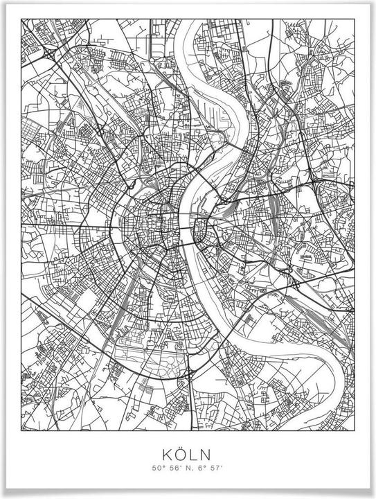 Immagine prodotto Trenddeko Mappa della città di Colonia (40 x 50 cm)