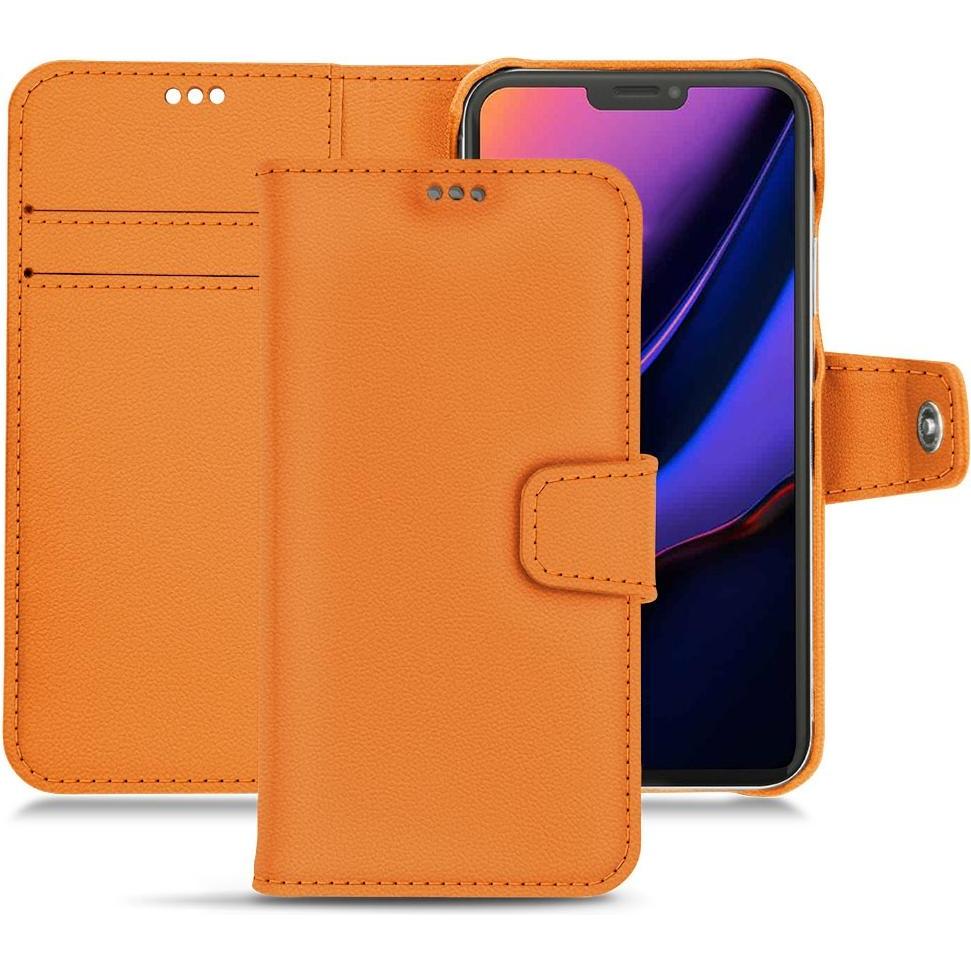 Noreve Lederschutzhülle Wallet (Apple iPhone 11 Pro), Smartphone Hülle, Orange
