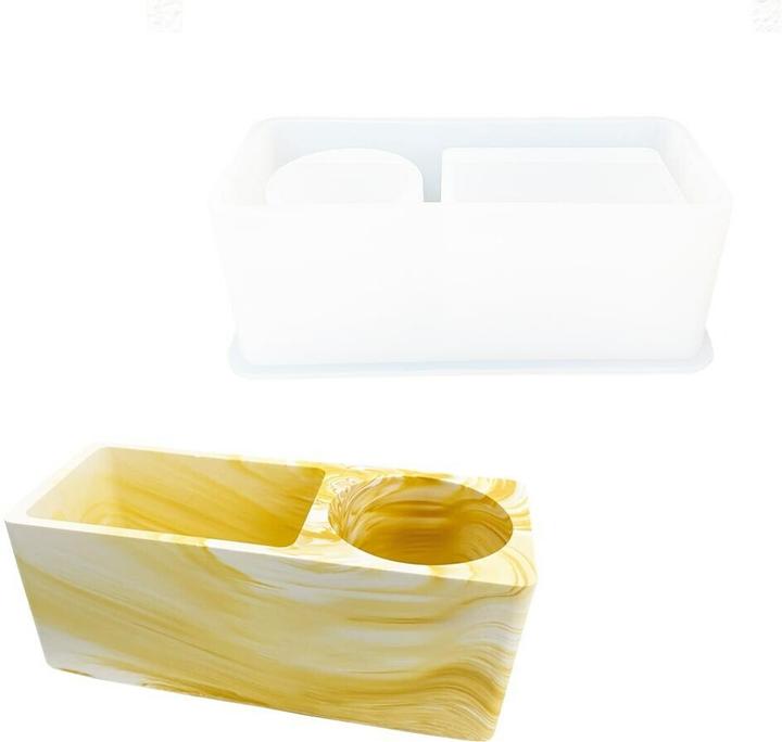 Jesmonite Giessform Stiftehalter, 19.1 cm x 9 cm x 7.1 cm