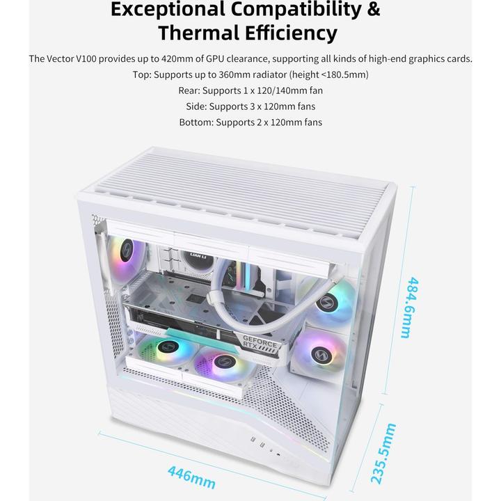 Actual product image Lian-Li Vector V100 (mATX, ITX, ATX, E-ATX)