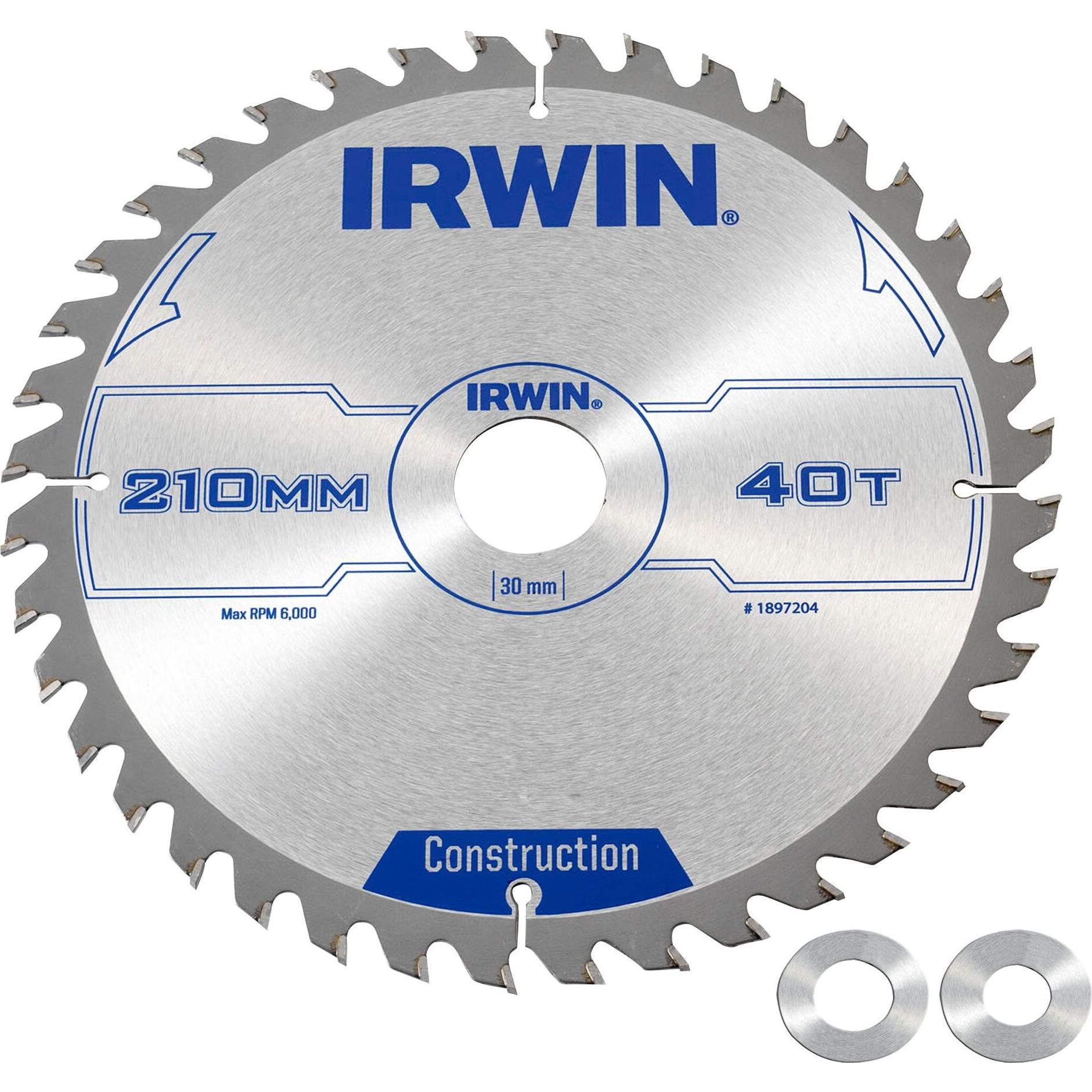 Irwin, Sägeblatt, IRW1897204 210 x 30 mm 40Teeth Kreissägeblatt mit ATB Mahlgrössen Zahn