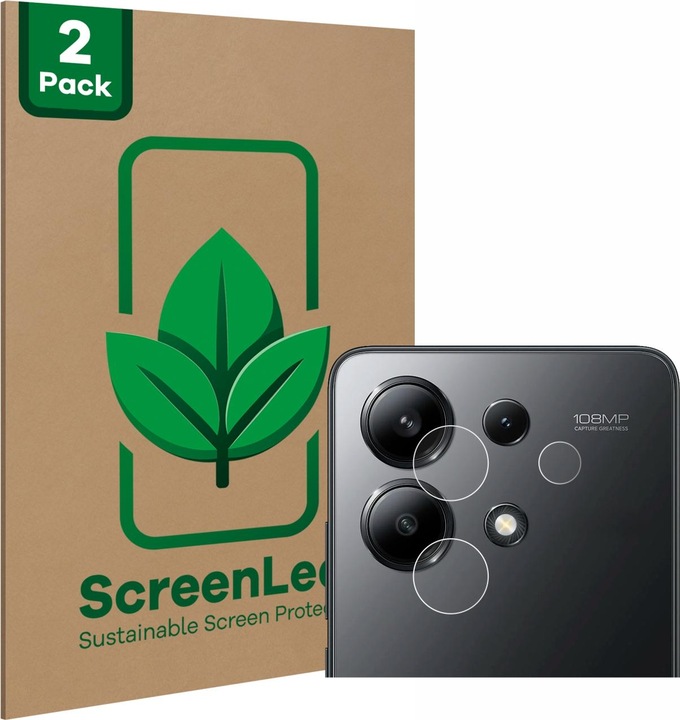 Produktbild ScreenLeaf Schutzfolie nachhaltiger Displayschutz Displayschutzfolie Folie Klar Transparent (2 Stück, Xiaomi Redmi Note 13 4G)