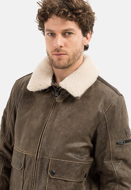 Actual product image Camel Active Leather Jacket with Detachable Collar (110)