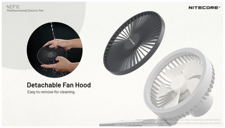 Actual product image Nitecore Fan, with light and power bank, grey