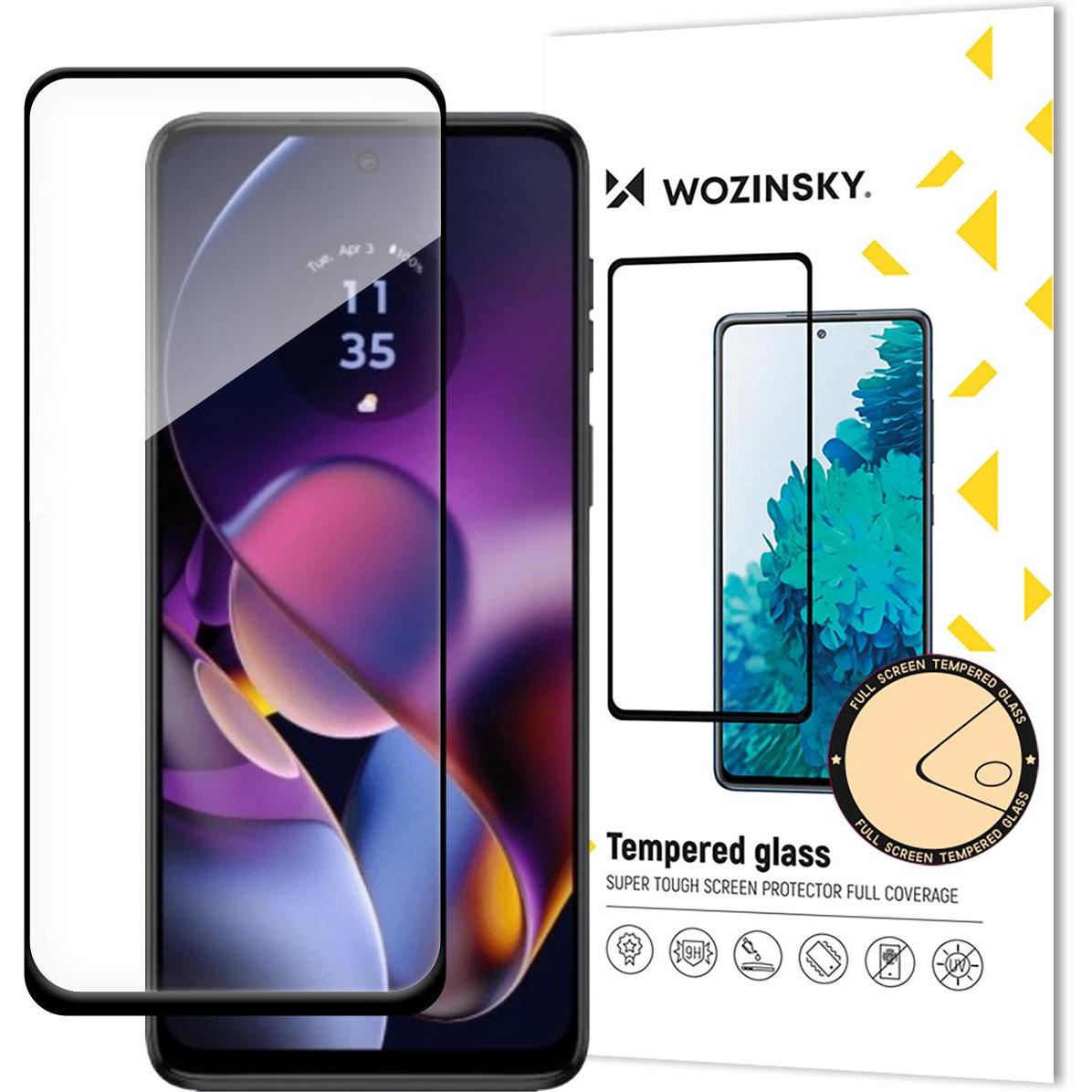 Wozinsky Il vetro temperato Full Glue di Motorola Moto G54 è stato montato in modo da poter essere (1 pz., Motorola Moto G54), Pellicola protettiva sm