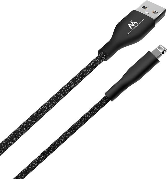 Image du produit Maclean IOS Câble PFI Données de charge Charge rapide USB 2.4 A Noir 1m 5V 2.4A Nylon (1 m, USB 1.1)
