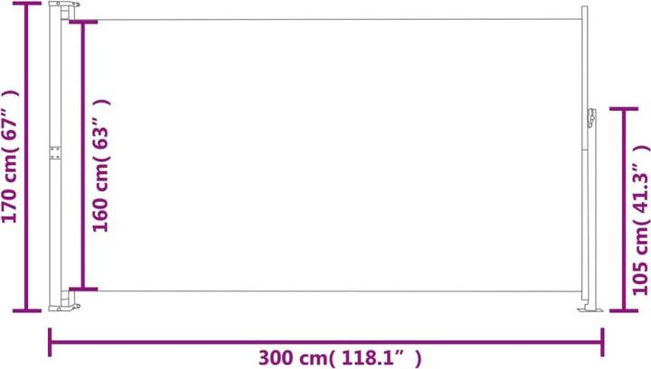 Produktbild vidaXL Seitenmarkise (3 m)