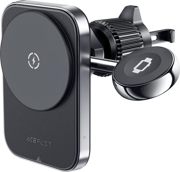 Image du produit Acefast Support voiture D18 avec chargeur inductif MagSafe / Qi + câble USB-A USB-C - noir
