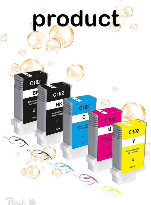 Produktbild Peach Tinte Canon PFI-102 BK, MBK, C, M, Y (BK, C, M, MBK, Y)
