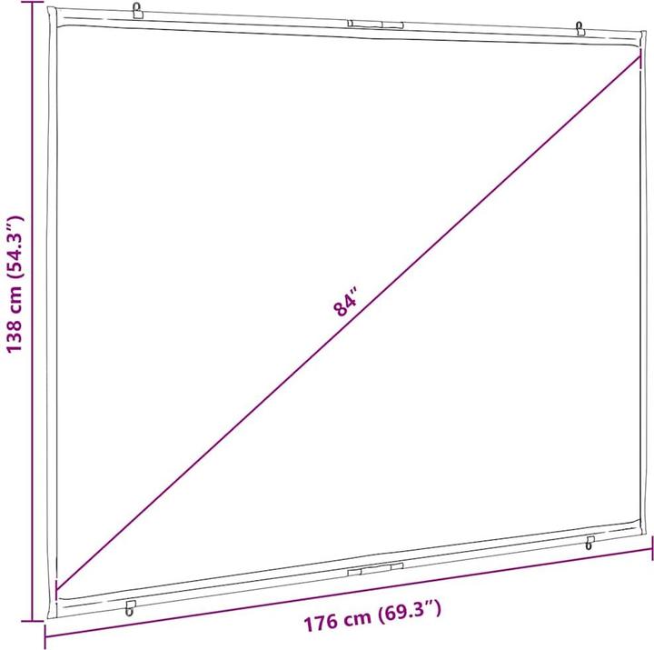 Actual product image VidaXL Projector screen Wall-mounted 84 inch 4:3 projection screen Screen (84", 4:3)
