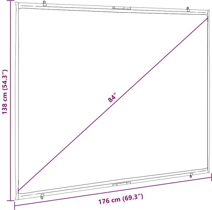 Produktbild VidaXL Beamer Leinwand Wandhängend 84 Zoll 4:3 Projektionswand Leinwand (84", 4:3)