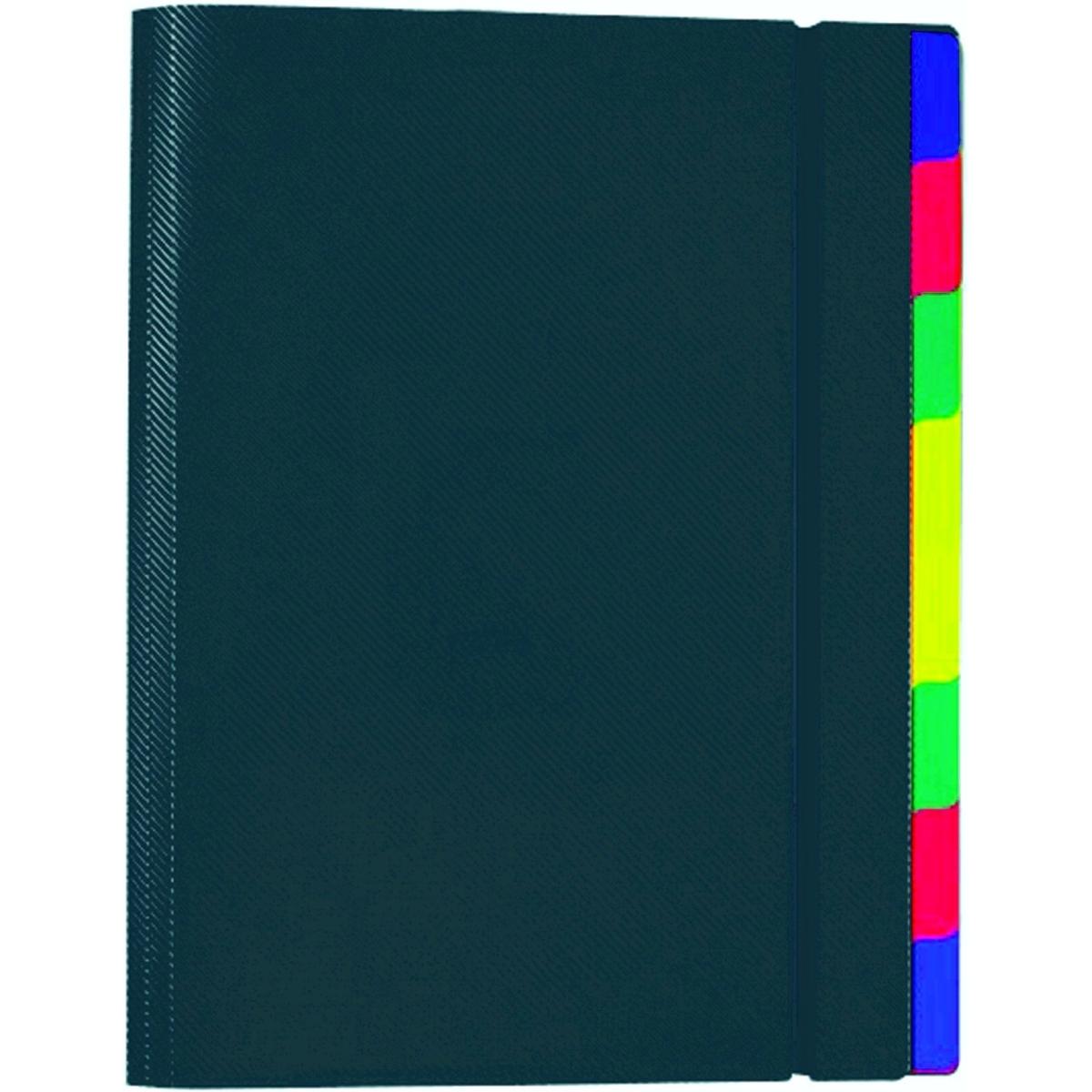 Foldersys, Mappe, Ordnungsmappe A4 PP 8 Fächer schwarz (A4, 1 x)