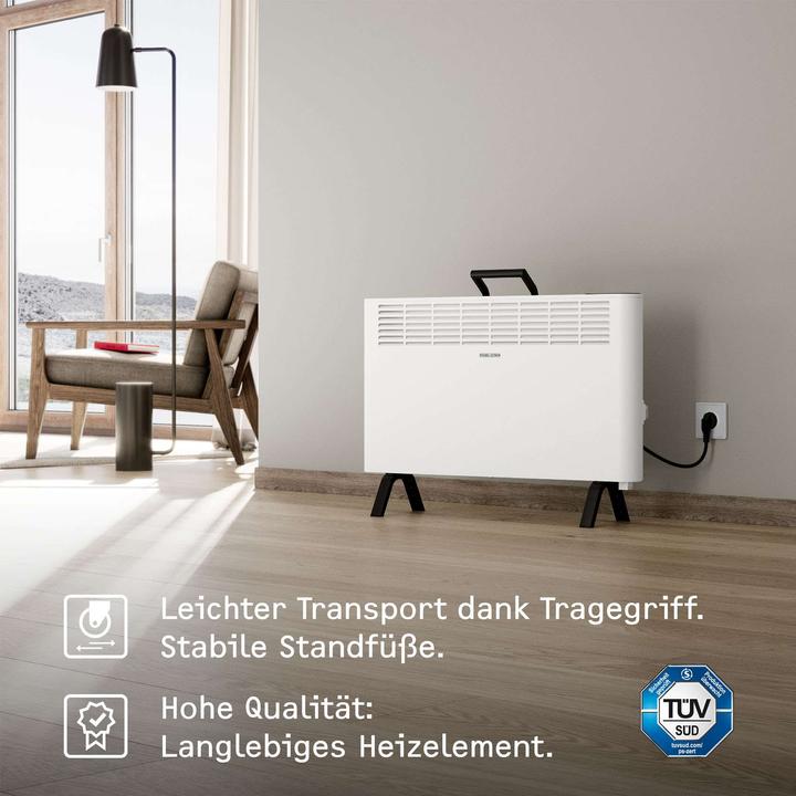 Actual product image Stiebel Eltron Energy-saving electric heater, free-standing CNS 2000 Plus LCD move, 2 kW for approx. 25 m² (2000 W)