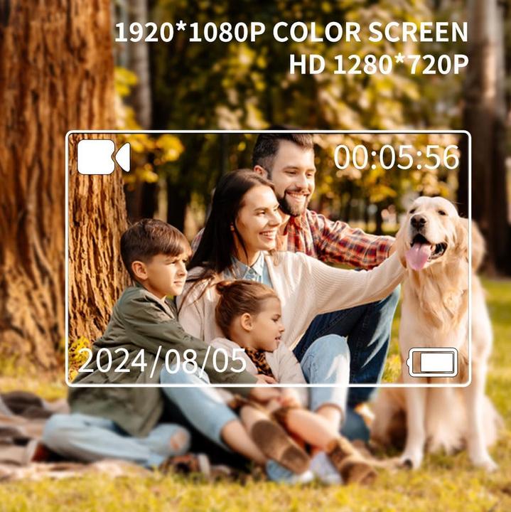 Produktbild Obest 360° Actionkamera mit Bildschirm, Mini Helmkamera