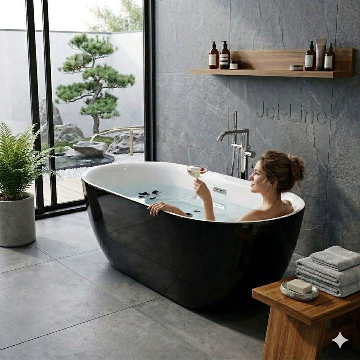 Produktbild Jet-Line Badewanne LAUSANNE II schwarz (170 cm, 80 cm)