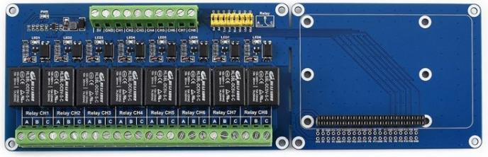 Actual product image WaveShare Raspberry Pi 8-Channel Relay Module Expansion Board