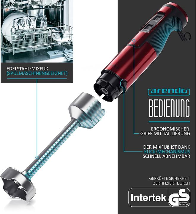 Immagine prodotto Arendo Stabmixer 1000W mit Turbotaste & Mixfuss abnehmbar