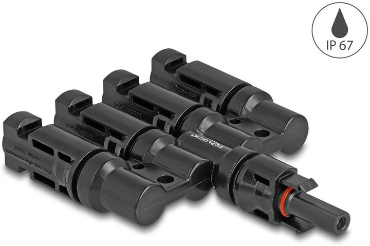 Actual product image Delock DL4 Solar connector 1x socket to 4x plug, IP67 (Solar connector)