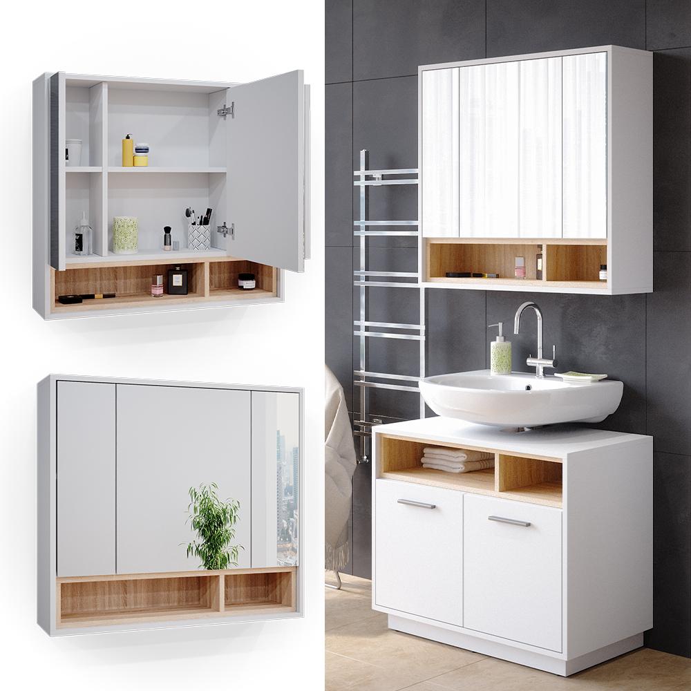Thumbnail - Vicco, Spiegelschrank, Beatrice (80 x 20 x 72 cm)