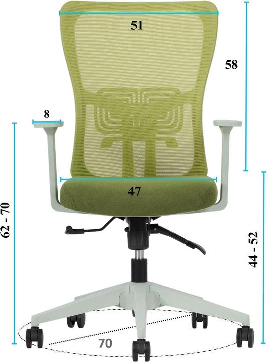 Image du produit Kalune Design Lumbar 108 Green Office Chair Set 2 Pieces
