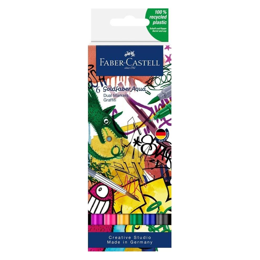 Faber-Castell Faber.C.Goldfaber Aqua Dual Marker 6er, Graffiti (6x) (164525)