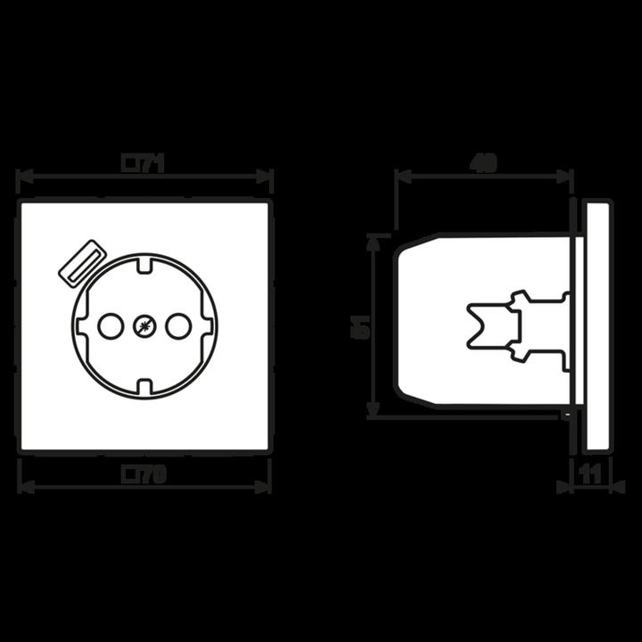 Actual product image JUNG Socket outlet SCHUKO LS1520-18AWW with USB type A