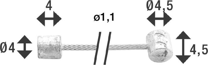 Elvedes Switching wire ø1.1x2250mm, cylinder roller ni