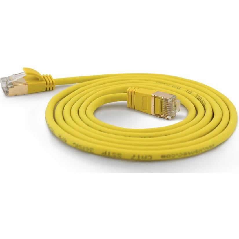 Wantec 10.00mCat.7 Rohkabel Patchkabel S/STP RJ45 Stecker auf Gelb (CAT7, 10 m), Netzwerkkabel