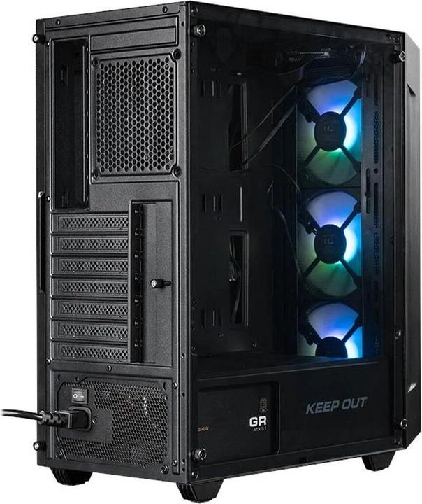 Actual product image Keep Out Gaming KEEP OUT Számítógépház - XC-200 MESH (fekete, ablakos, 3x12cm RGB venti, ATX, 2xUSB2.0, 1xUSB3.0) (ATX, mATX, Mini-ITX)