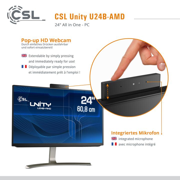 Actual product image CSL All-in-One-PC Unity U24B-AMD / 5600G / 1000 GB / 16 GB RAM / Win 11 Home (1000 GB, 16 GB, AMD Ryzen 5 5600G, AMD Radeon Graphics)
