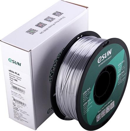 Produktbild eSUN eSilk-PLA 1,75mm Silver 1kg 3D Filament (PLA, 1.75 mm, 1000 g, Grau)