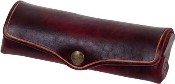 Immagine prodotto Mika Custodia per occhiali, piccola, in pelle, bottone a pressione, rosso