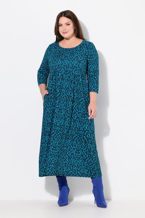 Produktbild Ulla Popken Jerseykleid, A-Linie, V-Ausschnitt, 3/4-Arm, Taschen (50, 52)