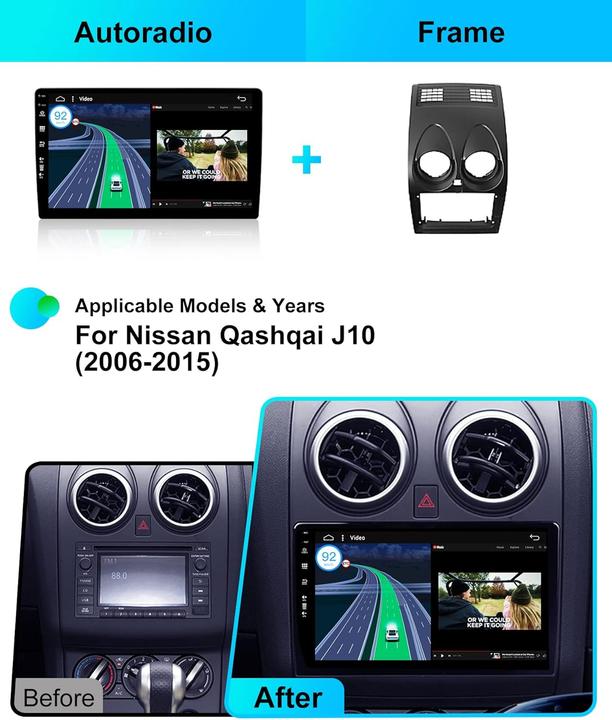 Actual product image Joyx Navi Android 12 Car Radio for Nissan Qashqai J10 (Apple Carplay, Android car, MirrorLink)