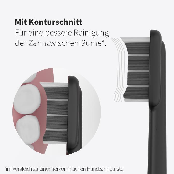 Produktbild Zahnheld Bürstenkopf Basic Medium 3x Schwarz (3 x)