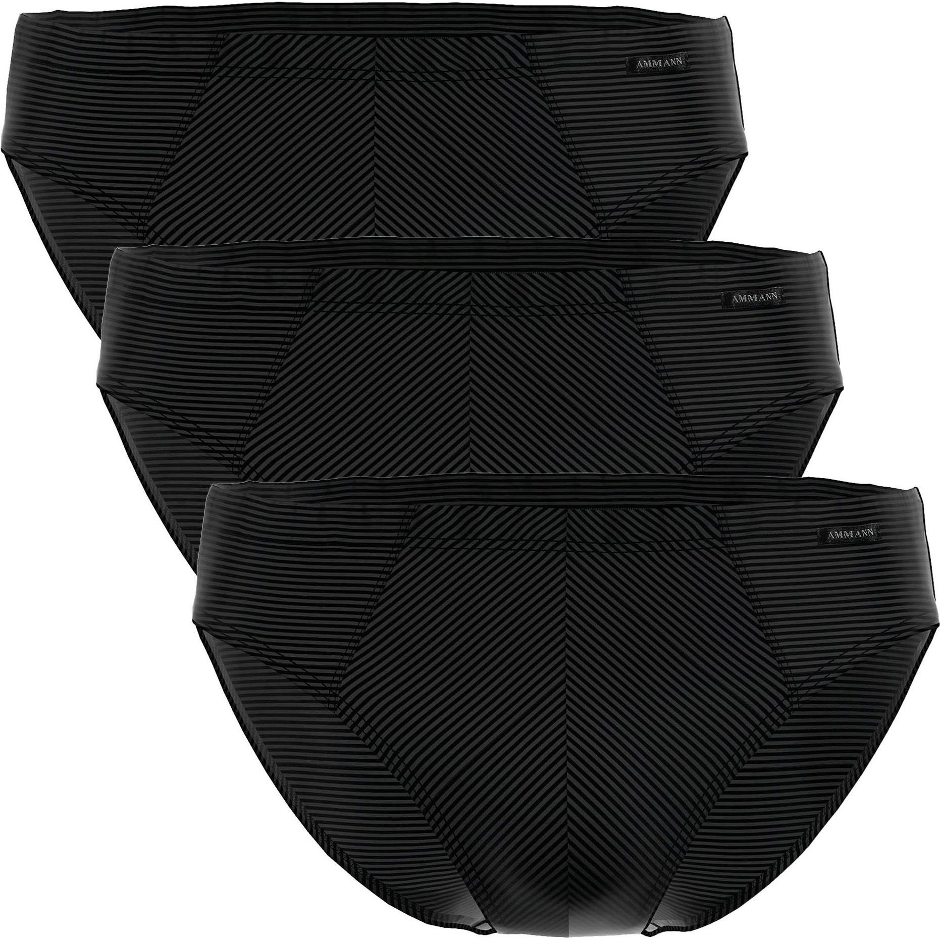 Ammann, Herren, Unterhosen, Cotton & More Mini Slip 3P, Schwarz, (L, 3er Pack)