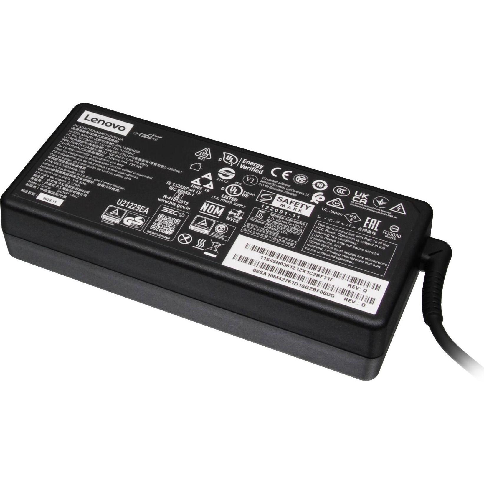 Lenovo Original-Laptop-Netzteil (135 W), Notebook Netzteil, Schwarz