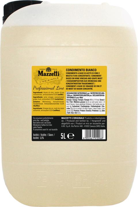 Actual product image Mazzetti MZ Condimento Balsamico Bianco 5L (5000 ml)